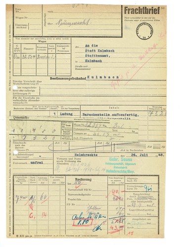 Frachtbrief 1948 helmbrechts - frachtbrief,