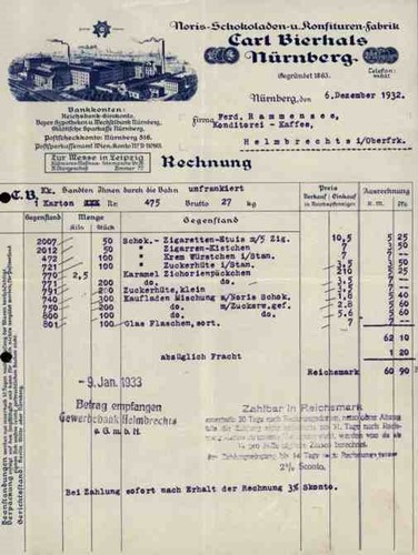 Carl bierhals noris - bierhals, schokolade