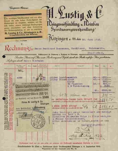 Lustig co 1922 kitzingen - m.,